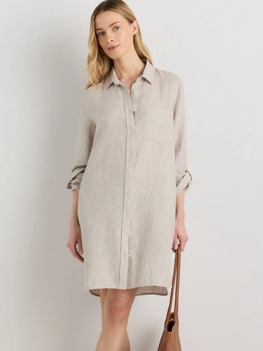 Quince 100% European Linen Shirt Dress Sand